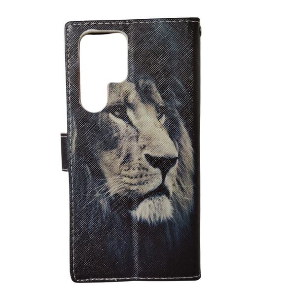 Samsung Galaxy S22 Ultra Case – Lion, Synthetic Leather Protective Wallet Case - Picture 2 of 4